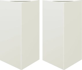 vidaXL 2 db fehér acél háromszög alakú kerti növénytartó 50x43x75 cm
