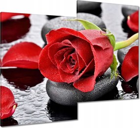 Vászonkép 80x70 Vörös rózsa Neki