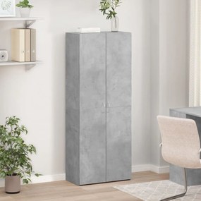 betonszürke szerelt fa irattartó szekrény 60 x 32 x 153 cm