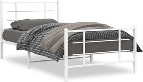 vidaXL fehér fém ágykeret fej- és lábtámlával 107 x 203 cm