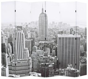 fekete-fehér New York mintás paraván 228 x 170 cm