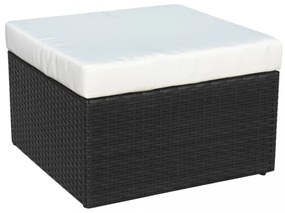 fekete kerti polyrattan szék zsámollyal