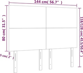 sötétbarna szövet fejtámla 144x5x118/128 cm