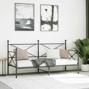 kanapéágy matrac nélkül fekete 80x200 cm acél