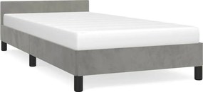 vidaXL világosszürke bársony ágykeret matrac nélkül 90x200 cm