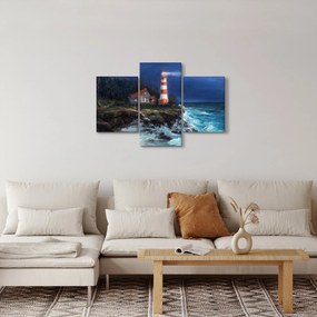 Kép - világítótorony az óceán partján, akvarell (90x60 cm)