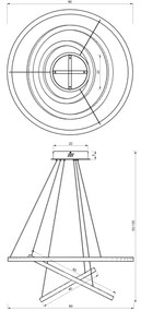 LED Csillár zsinóron GALAXIA LED/85W/230V arany