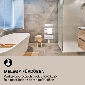 Blumfeldt Fairmont 80 x 45 radiátor 375W melegvíz 3 törölközőtartó 1/2