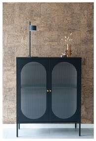 Fekete fém tálalószekrény 90x110 cm Adelaide – House Nordic