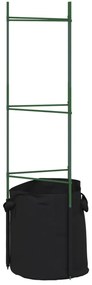 2 db acél és PP paradicsom ketrec növényzsákkal 116 cm