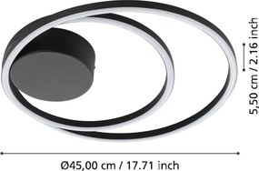 EGLO 900471 RUOTALE Modern LED Mennyezeti Lámpa Fehér, Fekete LED IP20