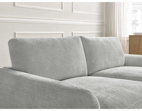 Világosszürke zsenília sarokkanapé (jobb oldali-heverő résszel) Leonore – Bobochic Paris