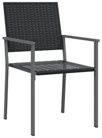 5 részes polyrattan és acél kerti étkezőgarnitúra