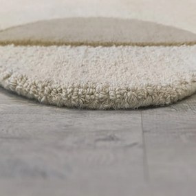 Szürkésbézs kézi szövésű gyapjú szőnyeg 200x290 cm Mia Scallop Frame – Flair Rugs