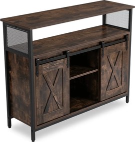 Komoda ARLO 100 cm z Półkami Dąb Rustykalny/Czarny