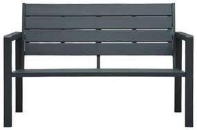 szürke fautánzatú HDPE kerti pad 120 cm