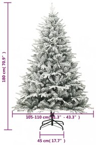 PVC és PE műkarácsonyfa pelyhes hóval 180 cm