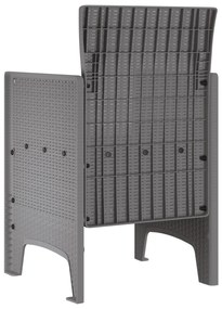 Kertiszék 4 db Világosszürke Poli Rattan