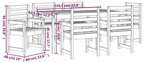 7 részes tömör duglászfenyő kerti étkezőgarnitúra
