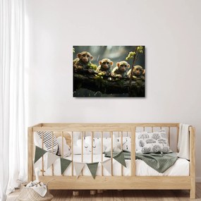 Üveg kép - Majmok (70x50 cm)