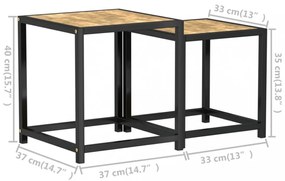 2 db fekete-sárga MDF dohányzóasztal