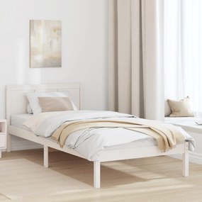Fehér Fa Ágykeret Fehér Fa 100 x 200 cm Tartós Fehér Ágykeret
