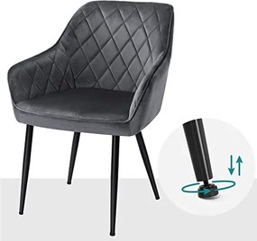 4 db-os étkezőszék szett  karfás fém lábakkal szürke