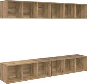 vidaXL TV szekrény garnitúra 4 pcs Artisan tölgy 37 x 37 x 107 cm