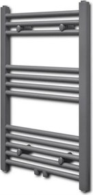 vidaXL Szürke fürdőszobai egyenes törölközőtartó központi fűtéssel 500x764 mm