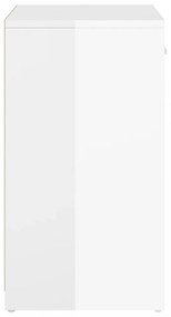 magasfényű fehér szerelt fa cipőtároló pad 94,5 x 31 x 57 cm