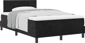 vidaXL Boxrugós ágy matracmal fejtámlával Fekete 120 x 190 cm Bársony