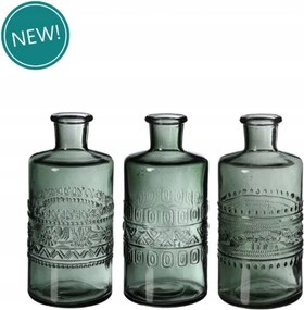 Üveg váza gyertyatartó 14,5 x 7,5 cm üveg Sötétzöld