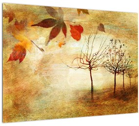 Kép - őszi hangulat (üvegen) (70x50 cm)