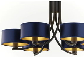 Jupiter 2102 - Láncos csillár ARTHUR 6xE27/15W/230V kék/fekete