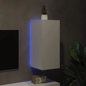 fehér falra szerelhető TV-szekrény LED-lámpákkal 30,5x35x30 cm