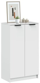 magasfényű fehér szerelt fa cipősszekrény 59 x 35 x 100,5 cm