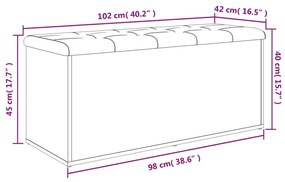 barna tölgy színű szerelt fa tárolópad 102 x 42 x 45 cm