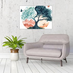 Kép – Akvarellfa tele élettel (70x50 cm)