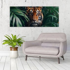 Kép - Egy tigris portréja a dzsungelben (120x50 cm)