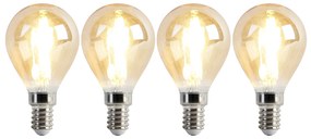 4 db-os készlet E14 szabályozható LED izzó P45 arany 3,5W 330lm 2100K