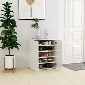 magasfényű fehér szerelt fa cipősszekrény 60 x 35 x 70 cm