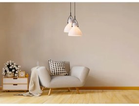 Klausen 111028 - Csillár zsinóron RACK 1xE27/11W/230V fehér/fekete