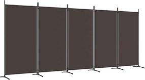 vidaXL 5 paneles barna szövet térelválasztó 433 x 180 cm