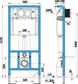 Függesztett WC + WC-ülőke DEEP + DUAL nyomólap + beépíthető öblítőmodul + alátét
