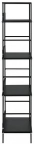 4 szintes fekete szerelt fa könyvespolc 60 x 27,6 x 124,5 cm