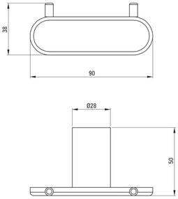 Deante ADR_N121 - Fali akasztó ROUND fekete