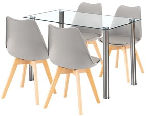 Velon 4+1 étkező garnitúra fehér-szürke