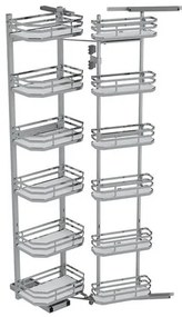 Konyhai fémrács, kamravasalat, 450mm, króm-fehér, csillapított záródás, 12 kosár SIGE, Infinity Plus 230A