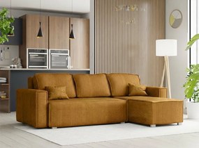 Mustársárga sarokkanapé SMART COSARO, kétoldalas + 2 párna INGYEN