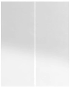 fényes szürke MDF tükrös fürdőszobaszekrény 60 x 15 x 75 cm